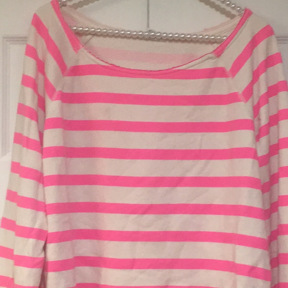 Aeropostale pink and white striped sweatshirt - Picture 2 of 5